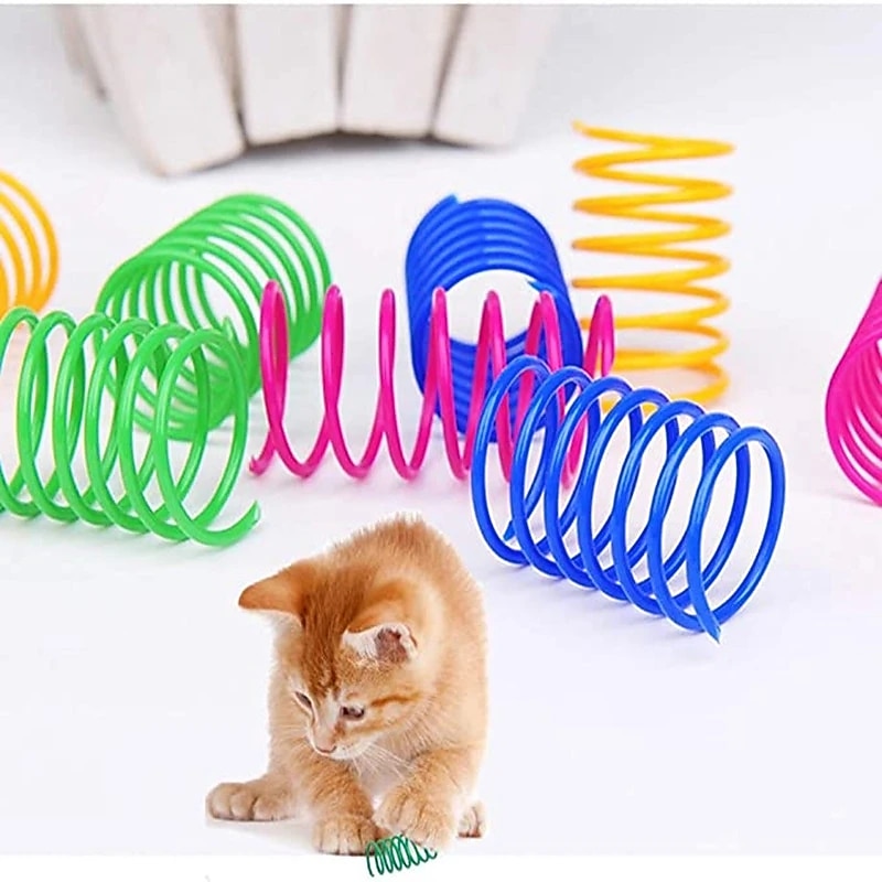 Kitten Cat Toys Wide Durable Heavy Gauge Cat Spring Toy Colorful Springs Cat Pet Toy Coil Spiral Springs Pet Life2