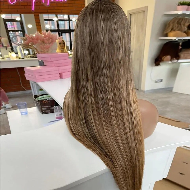 Remy Human Hair 13x4 Lace Front Wig Free Part Brazilian Hair Silky Straight Multi-color Wig 130% 150% Density with Baby Hair Ombre Hair Highlighted / Balayage Hair 100% Virgin For wigs for black women2