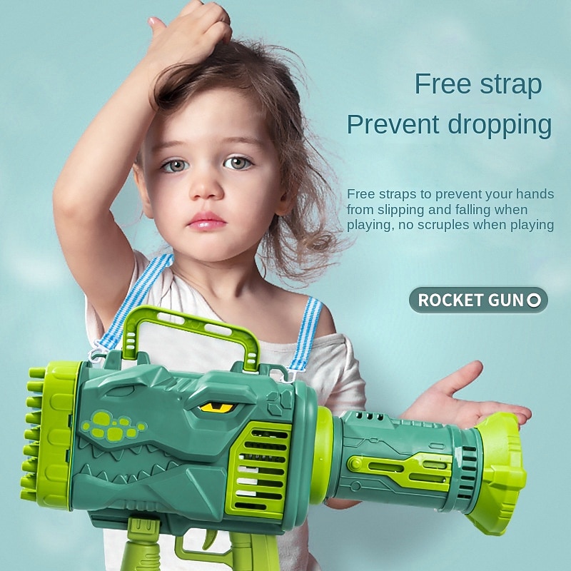 32-Hole Bubble Gun Dinosaur Bubble Maker Machine with Light Funny Electric Automatic Bubble Maker Outdoor Party Toy Kids Gift3