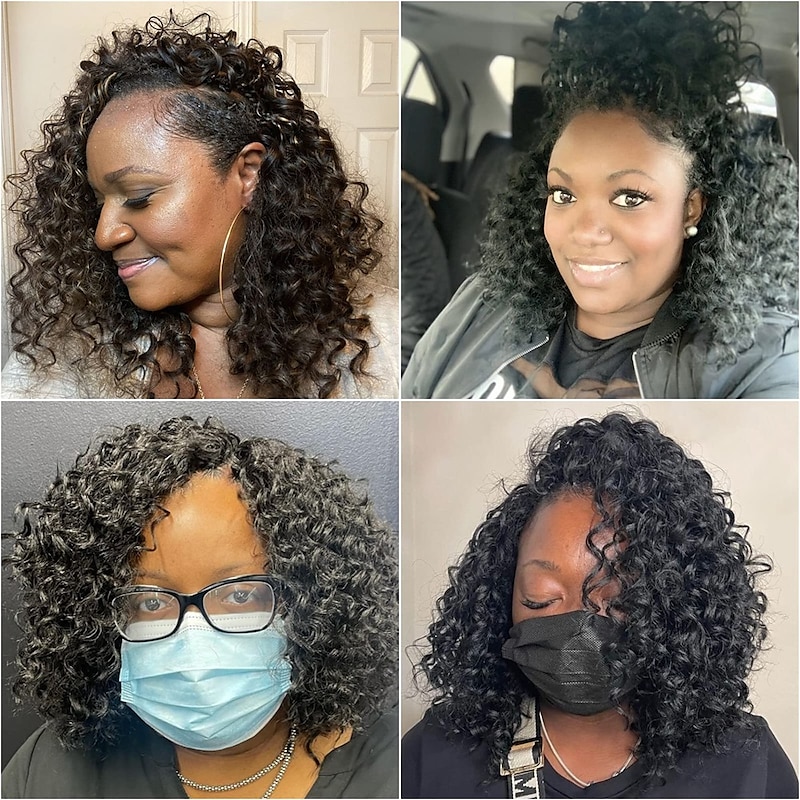 Curl Crochet hair for Black Women Short Beach Curl crochet hair Bohemian Crochet Braids Natural Black Deep Wave Braiding hair Extensions4