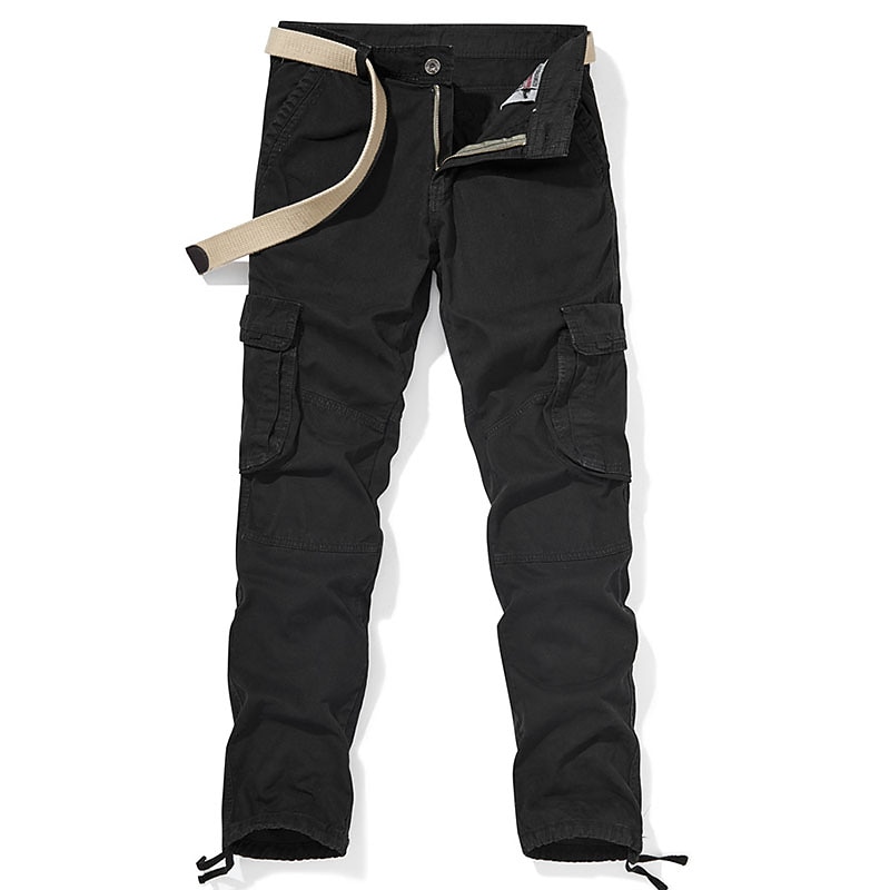 Men's Cargo Pants Cargo Trousers Trousers Multi Pocket Straight Leg Solid Colored Comfort Wearable Outdoor Daily Sports Stylish ArmyGreen Black3