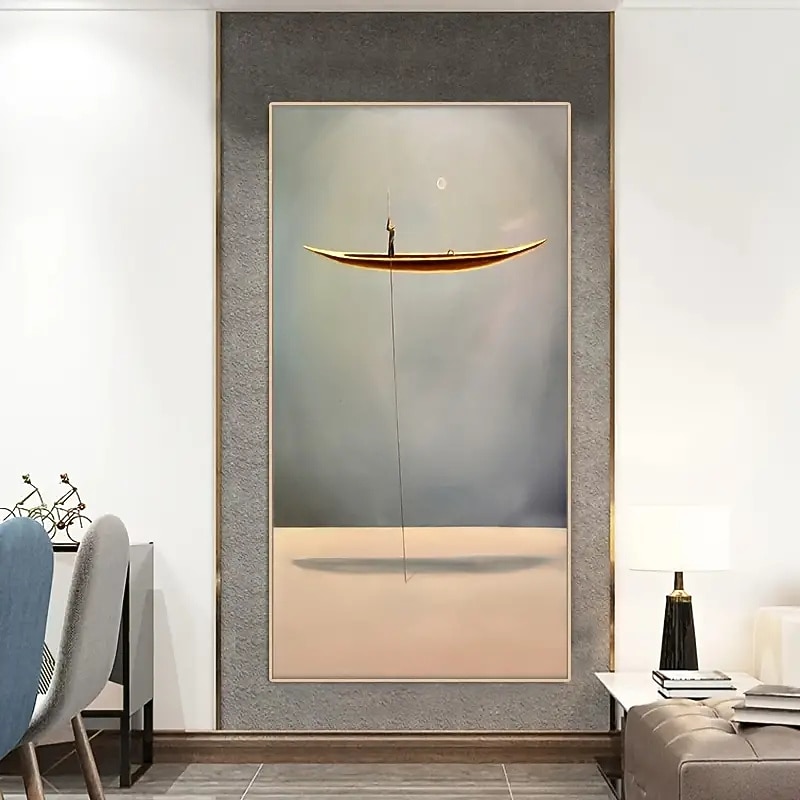 1 Panel Boho Prints Geometric Arch Desert Plants Wall Art Modern Picture Home Decor Wall Hanging Gift Rolled Canvas Unframed Unstretched