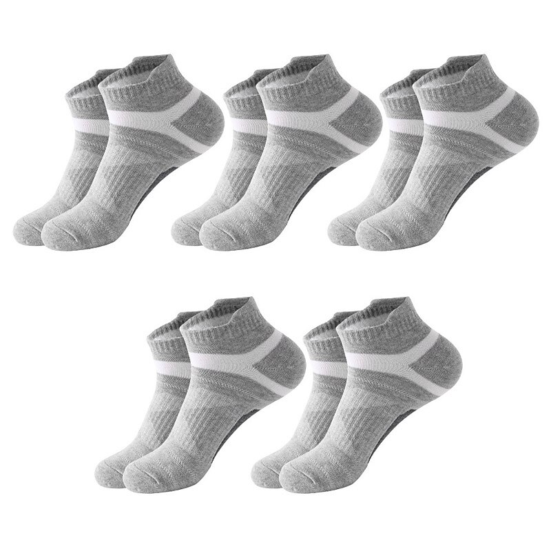Men's 5 Pairs Socks Ankle Socks Running Socks Black Blue Color Color Block Daily Wear Vacation Weekend Medium Summer Spring Warm Ups4