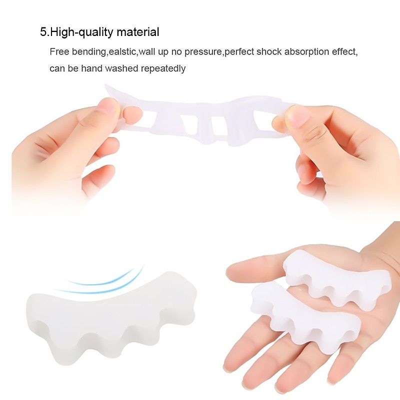 1 Pair Silicone Toes Separators Straightener Spreader Professional Soft Separator Bunion Hallux Valgus Relief Foot Care3