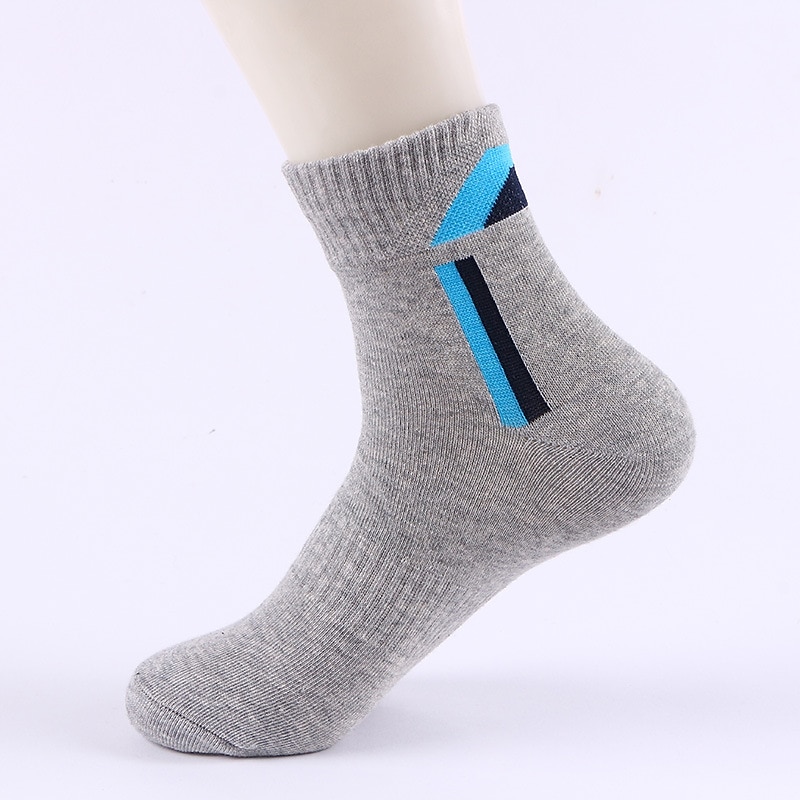 Men's 5 Pairs Socks Crew Socks Light Yellow Black Color Color Block Daily Wear Vacation Weekend Medium Fall & Winter Warm Ups2