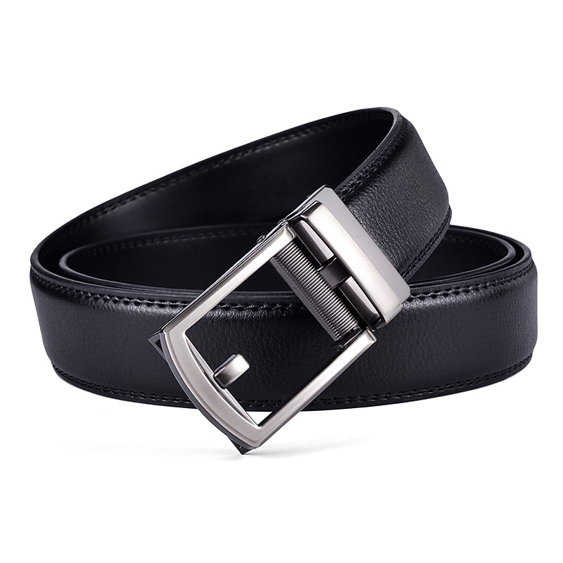 Men's Leather Belt Ratchet Belt Black Coffee Dermis Retro Traditional Plain Daily Wear Going out Weekend3