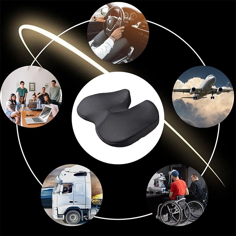 StarFire Car Seat Cushion - Larger Size Memory Foam Coccyx Seat Cushion to Improve Driving View and Increased Comfort - Sciatica & Lower Back Pain Relief - Seat Cushion for Truck Office Chair2