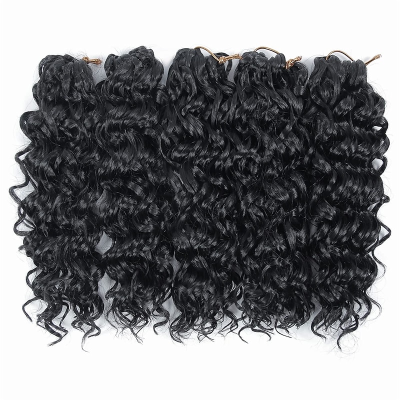 Curl Crochet hair for Black Women Short Beach Curl crochet hair Bohemian Crochet Braids Natural Black Deep Wave Braiding hair Extensions2