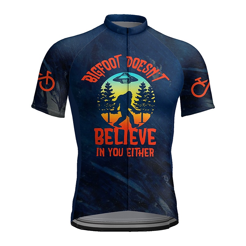 Men's Cycling Jersey Letter & Number Funny Short Sleeve Bike Tee Tshirt Jersey Top with 3 Rear Pockets Mountain Bike MTB Road Bike Cycling Quick Dry Reflective Strips Back Pocket Moisture Wicking2