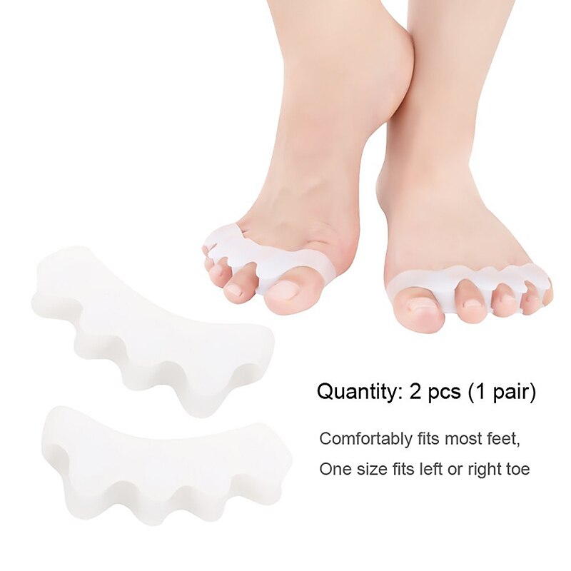 1 Pair Silicone Toes Separators Straightener Spreader Professional Soft Separator Bunion Hallux Valgus Relief Foot Care2
