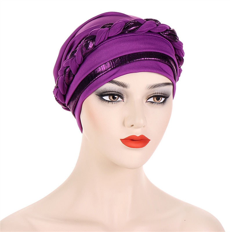 8 Colors Muslim Women Inner Caps Braided Bandanas Hijab Comfort Fashion Turban Hat Colorful Chemo Hats Head Wearing turbante2