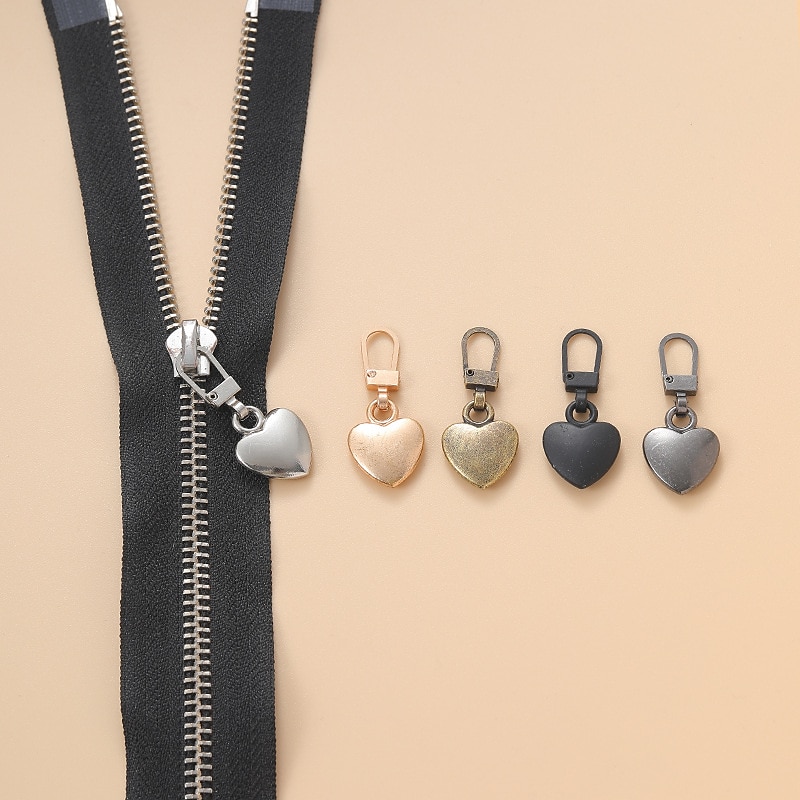 5pcs Detachable Metal Zipper Puller Universal Instant Repair Kit Zipper Sliders Head Repair Kit For Clothing Jacket Sewing Tools2