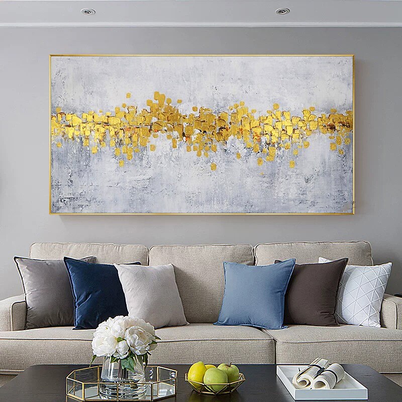Handmade Oil Painting Canvas Wall Art Decoration Modern Abstract Golden for Home Decor Rolled Frameless Unstretched Painting4