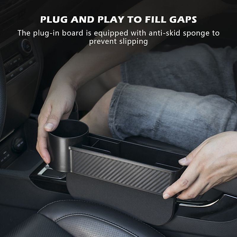Car Storage Tools Black Auto Car Seat Gap Catcher Filler Storage Box Pocket Organizer Holder SUV Pocket Stowing Tidying Drink4