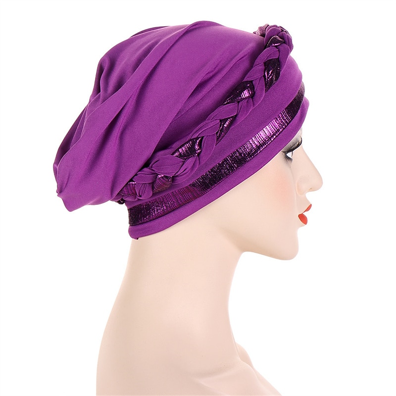 8 Colors Muslim Women Inner Caps Braided Bandanas Hijab Comfort Fashion Turban Hat Colorful Chemo Hats Head Wearing turbante3