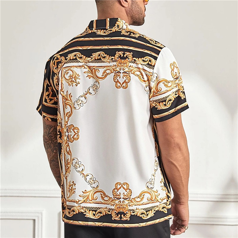 Men's Plus Size Summer Hawaiian Shirt Big and Tall Floral Turndown Print Short Sleeve Spring & Summer Tropical Fashion Hawaiian Outdoor Street Tops2