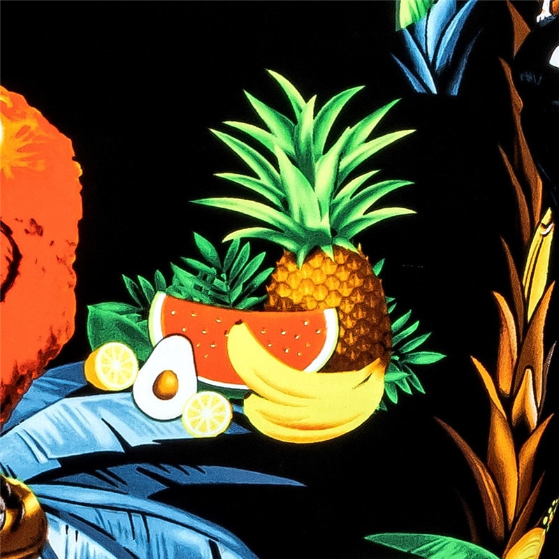 Men's Palm Tree Parrot Shirt Summer Hawaiian Shirt Aloha Shirt Short Sleeve Shirt Turndown Tropical Fashion Streetwear Casual Hawaiian Holiday Green / Black S M L4