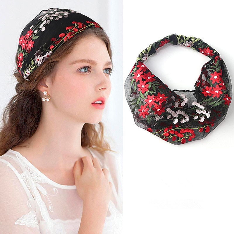 1PC Women's Headbands Hair Band For Street Daily Holiday Birthday Classic Fabric Black White Red3
