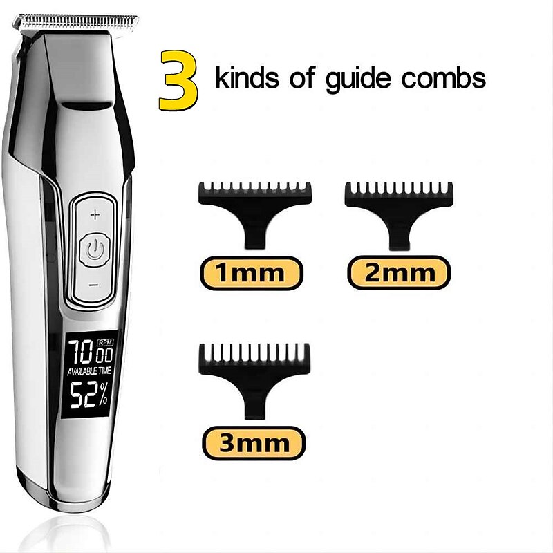 Kemei Hair Clipper Beard Trimmer Professional for Men Adjustable Speed LED Digital Carving Clippers Electric Razor KM-50274