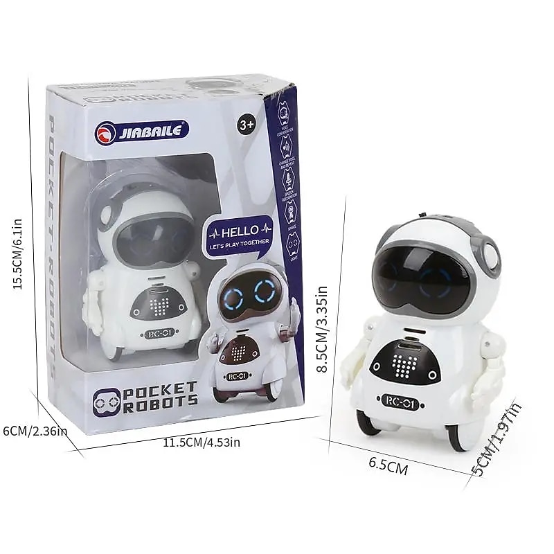 Pocket RC Robot Talking Interactive Dialogue Voice Recognition Record Singing Dancing Telling Story Mini RC Robot Toys Gift2