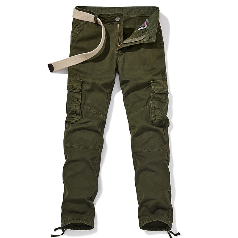 Men's Cargo Pants Cargo Trousers Trousers Multi Pocket Straight Leg Solid Colored Comfort Wearable Outdoor Daily Sports Stylish ArmyGreen Black
