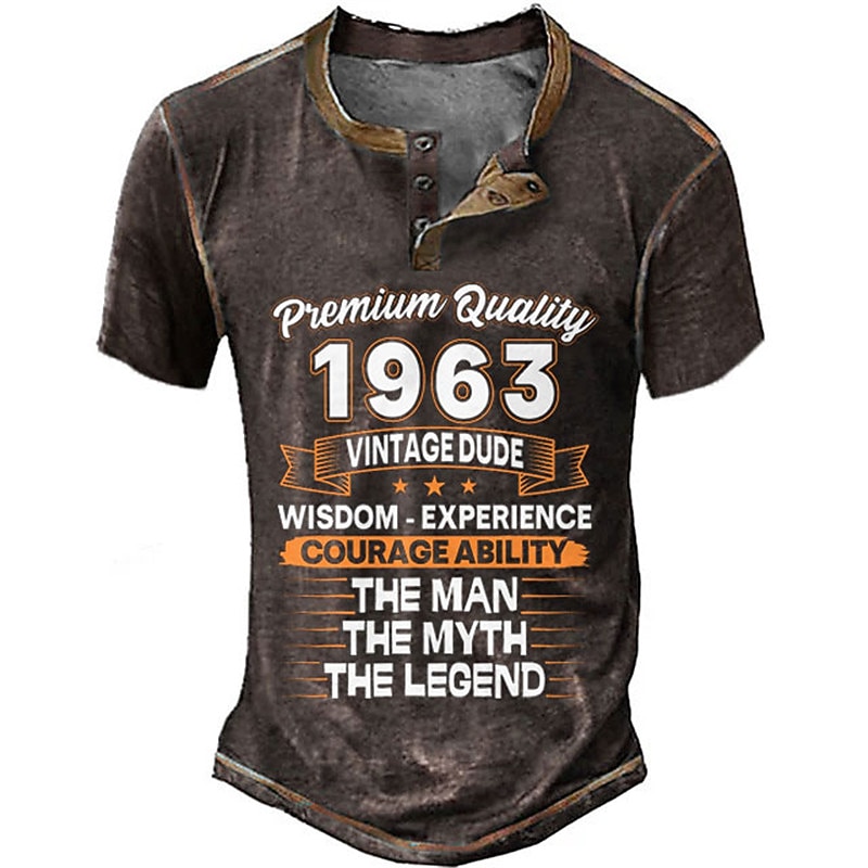Men's Graphic T-Shirt 1963 The Man The Myth The Legend Vintage Dude Birthday Short Sleeve Premium Quality2