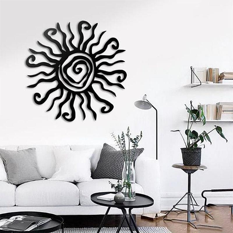 1pc Wacky Sun Metal Wall Art Outdoor Decor 11 Inch Rust Proof Wall Sculpture Ideal For Garden, Home, Farmhouse, Patio And Bedroom