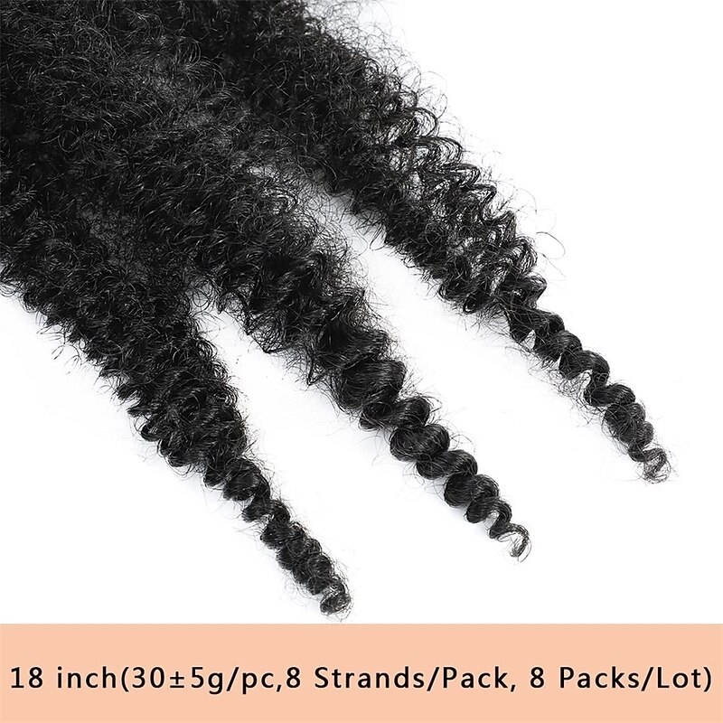 8 Packs Pre-Separated Springy Afro Twist Hair Suitable for Damaged Soft Locs Synthetic Marley Twist Braiding Hair4