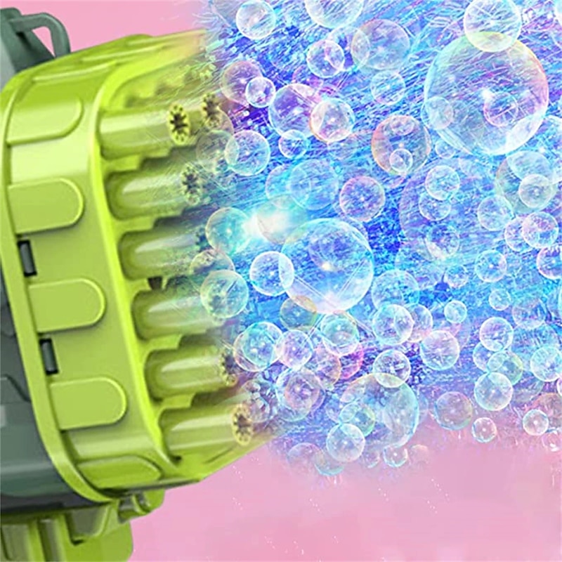 32-Hole Bubble Gun Dinosaur Bubble Maker Machine with Light Funny Electric Automatic Bubble Maker Outdoor Party Toy Kids Gift4