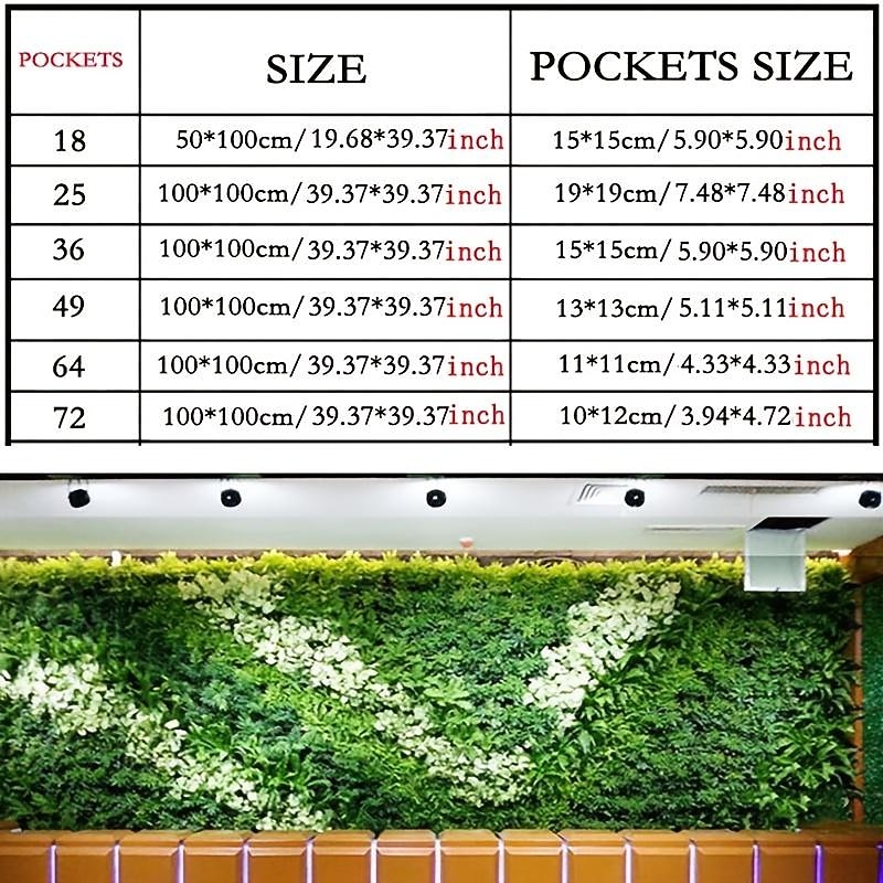 Vertical Hanging Wall, Growing Bag Green Planting Bags, Gardening Vegetable Seedling Living Garden Bag Home Supplies 18/25/36/49/64/72 Pockets2