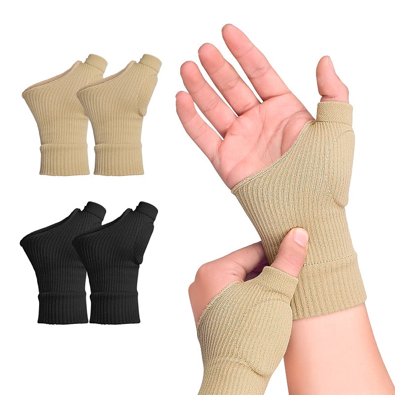 1Pair Unisex Wrist Thumb Support Sleeve Fingerless Wrist Gloves Compression Arthritis Gloves Sports Wrist Support Brace for Fatigue Sports Typing