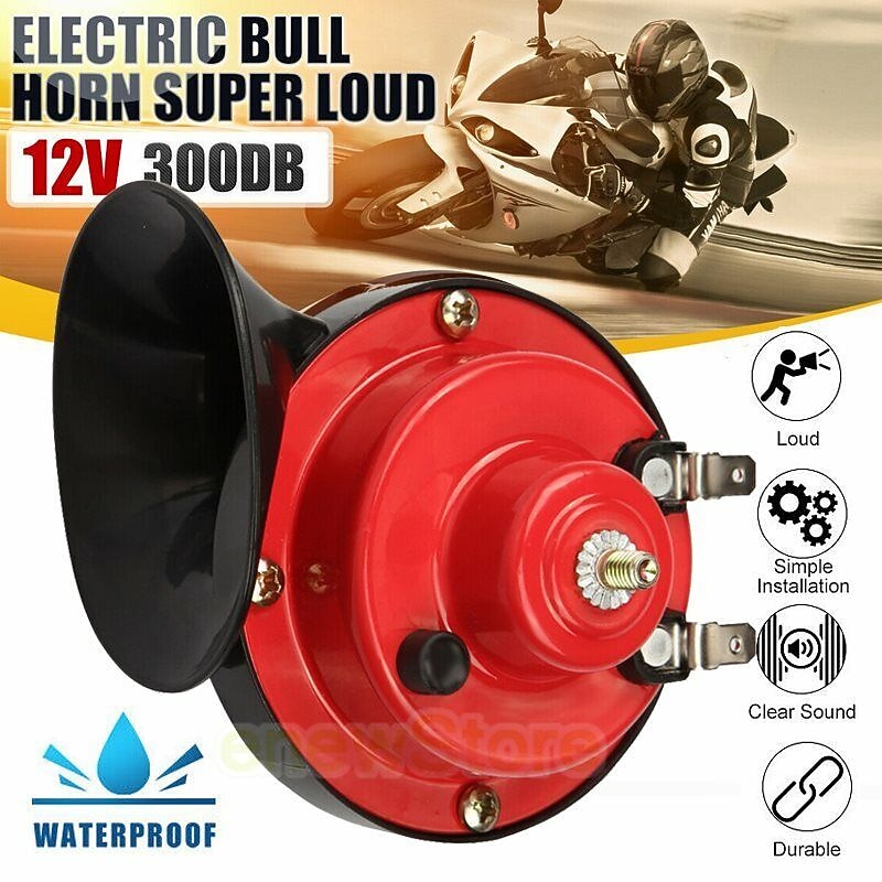 Universal Super Loud Car Horn 12V/24V Electric Snail Train Horn Super Loud Waterproof Horns Siren For Motorcycle Car Truck SUV Boat