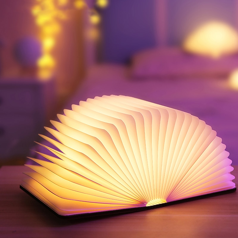 LED Bedside Lamp Foldable Book Night Light Rechargeable Magnetic Bedside Bookshelf Or Coffee Table Children's Day Christmas Gift