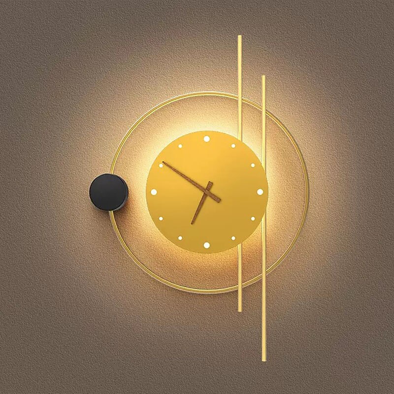 LED Wall Lamp Art Clock Design Wall Light Creative Aisle Bedroom Living Room Background Wall Decora Wall Lighting3
