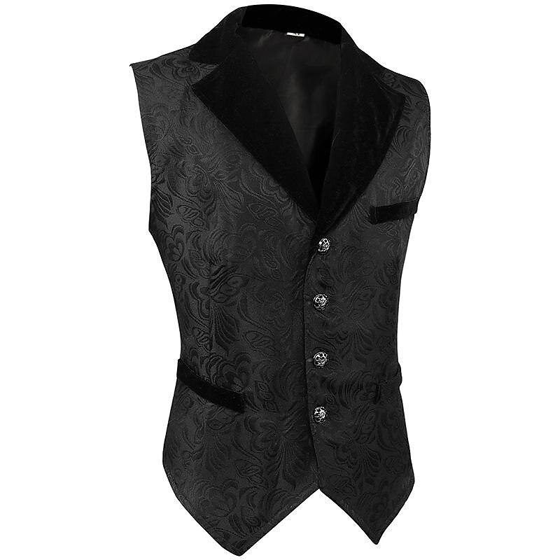 Retro Vintage Medieval Renaissance Vest Prince Knight Ritter Nobleman Jacquard Fancy Dress Men's Steampunk Masquerade Adults' waistcoat3