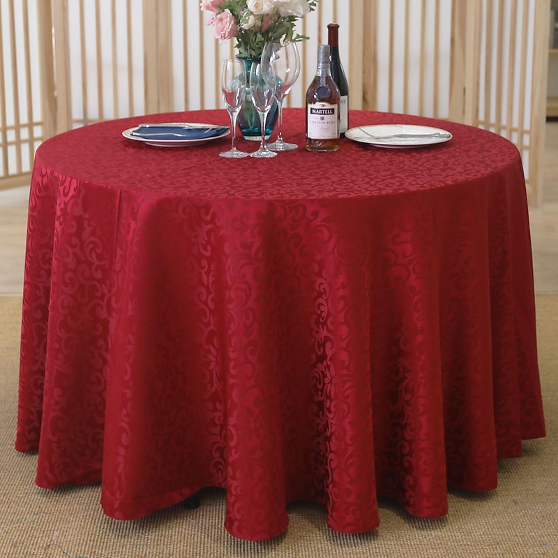 Wedding Decor Tablecloth Round Table Cloth Cover for Hotel Restrant Dining,Table Cloth for Harvest, Xmas Holiday, Winter, and Parties - Main Image