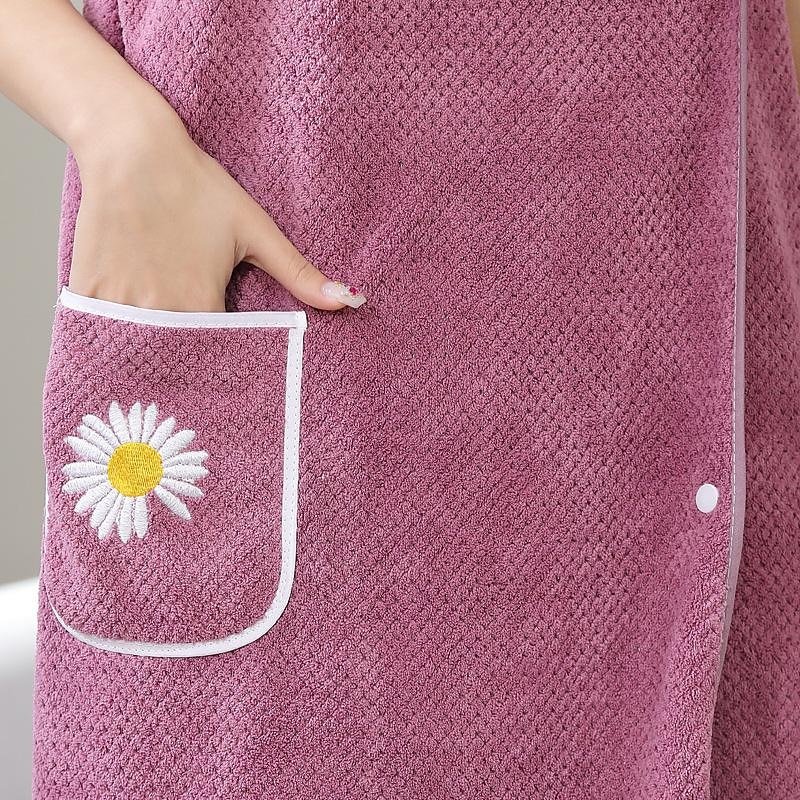 Microfiber Wearable Bath Towel Dress Super Absorbent Home Wear Bath Skirt Bath Towel Ladies Water-Absorbent Soft Thick Wrapped Bathrobe Quick-Dry Back To School College Student3