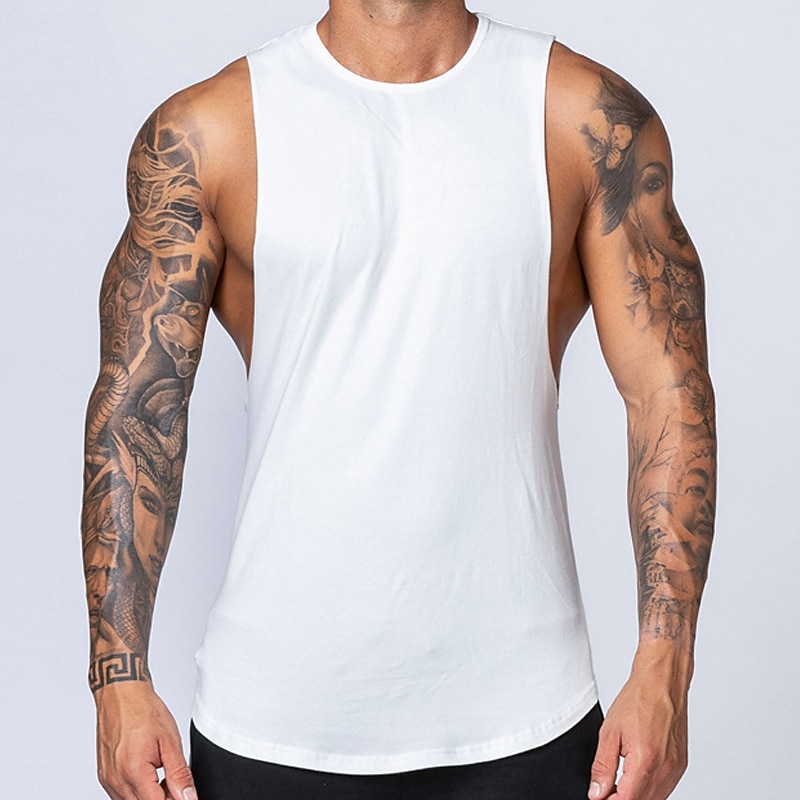 Men's Tank Top Vest Top Undershirt Sleeveless Crew Neck Summer Plain Stylish Classic Muscle Vacation Sport Daily Black White Wine Top Tee for Men