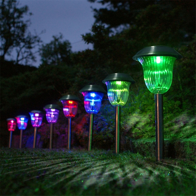 4pcs Solar Pathway Lights Outdoor LED Garden Lights for Patio Color Stainless Steel Integrated Underground Lamp Lawn Lamp Night Lighting Lamp Party Decoration Lamp3