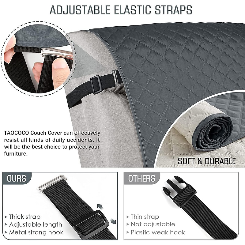 Reversible Recliner Covers Cover Sofa Covers for Dogs,Sofa Slipcover,Couch Covers for 3 Cushion Couch,Couch Protector with Pockets4