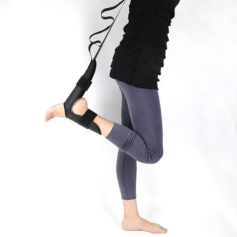 1PC Foot and Calf Stretcher-Stretching Strap For Plantar Fasciitis  Heel Spurs Foot Drop Achilles Tendonitis & Hamstring. Yoga Foot & Leg Stretch Strap. (Black)2