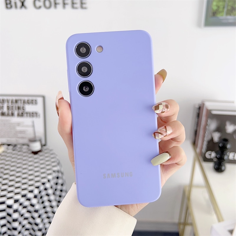 Phone Case For Samsung Galaxy S25 S23 Ultra Plus Silicone Case Full Body Protective Dustproof Four Corners Drop Resistance Solid Colored TPU2