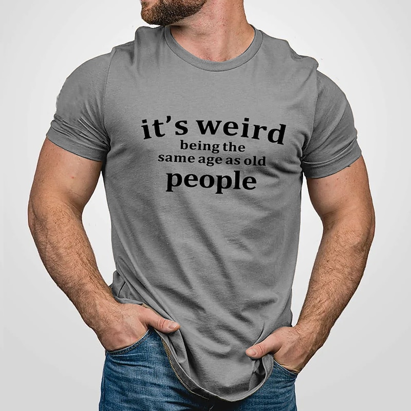 Men's Letter T Shirt Casual Style Cotton Short Sleeve Graphic Shirt Black White Gray Comfortable Tee Outdoor Street Fashion Designer Clothing3