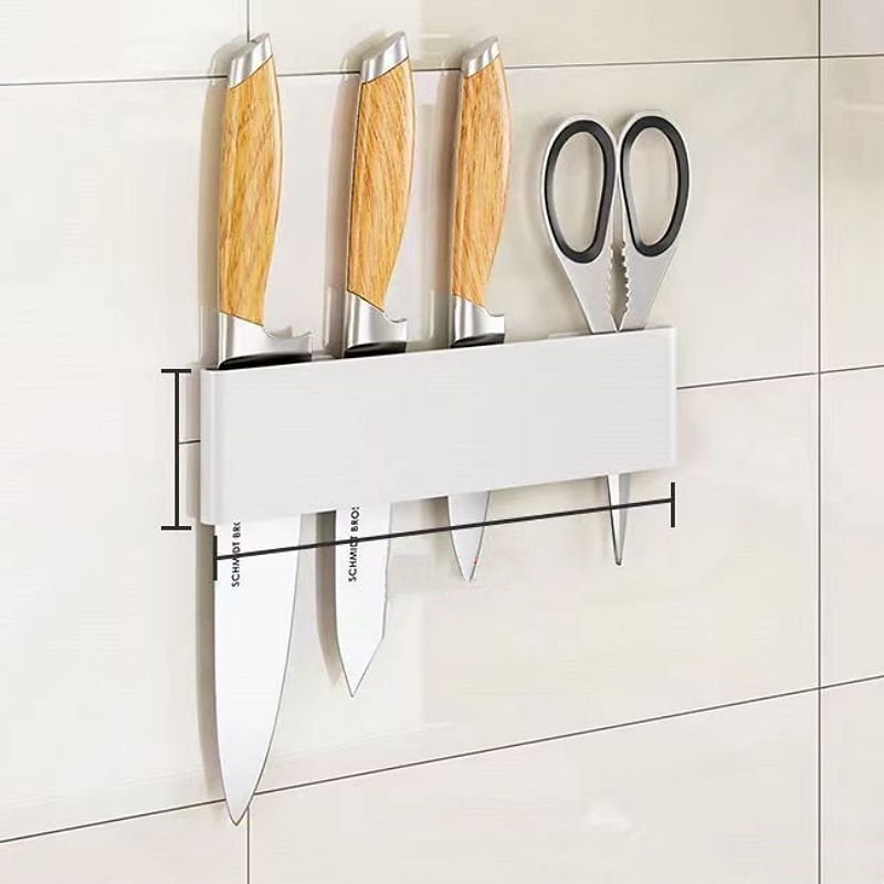 Knife Holder Stainless Steel Punch-Free Kitchen Knife Chopstick Holder Multifunctional Storage Rack Wall-Mounted4