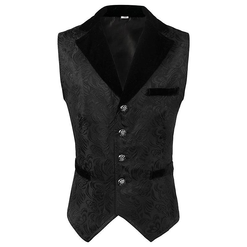 Retro Vintage Medieval Renaissance Vest Prince Knight Ritter Nobleman Jacquard Fancy Dress Men's Steampunk Masquerade Adults' waistcoat2