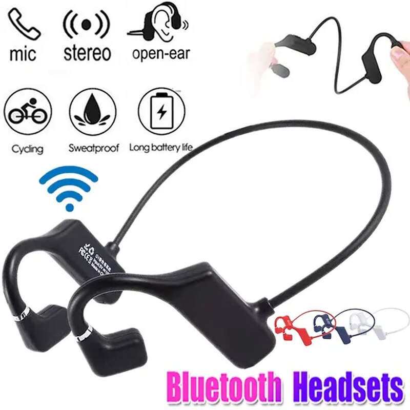 iMosi Q1 Bone Conduction Headphone Ear Hook Bone Conduction Headphones Bluetooth 5.2 Sports Waterproof Ergonomic Design