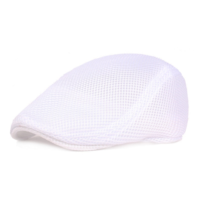 Men's Flat Cap Black White Cotton Mesh Streetwear Stylish 1920s Fashion Outdoor Daily Going out Plain Breathability3