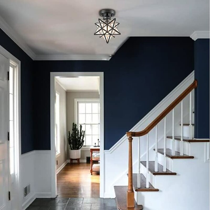 LED Ceilling Light Brass Moravian Star Lamp Flush Mount Colloid Lamp Seed Glass Shade Boho Moroccan Ceiling Lamp Kitchen Entrance3