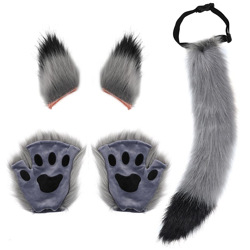 Cat role play costume kitten tail ear collar claw glove anime Gothic suit Carnival carnival imitation animal tail ear gloves dress up cosplay role-playing outdoor party props2