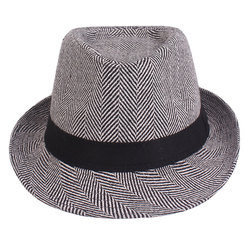 Men's Fedora Hat Panama Hat khaki Light Grey Cotton Streetwear Stylish 1920s Fashion Outdoor Daily Going out Graphic Prints Sunscreen4